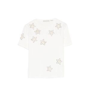 Alice+Olivia Women Embroidered Cotton T-Shirt